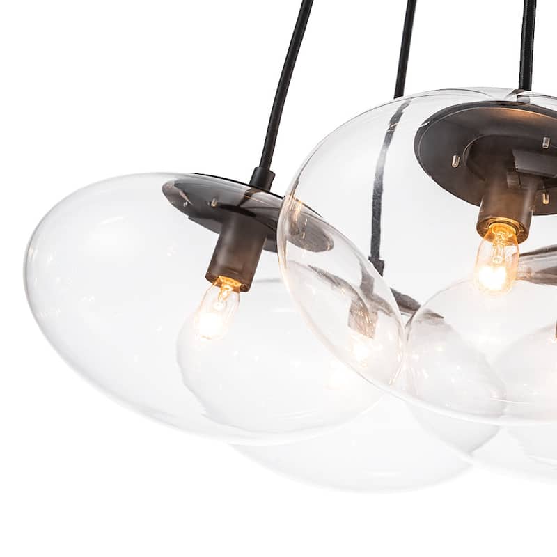 Minimalist 7-Light Glass Globe Bubble Cluster Pendant Chandelier