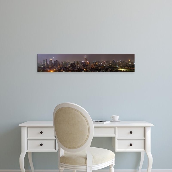 Easy Art Prints Panoramic Images's 'High angle view of city at dusk, Bangkok, Thailand' Premium Canvas Art