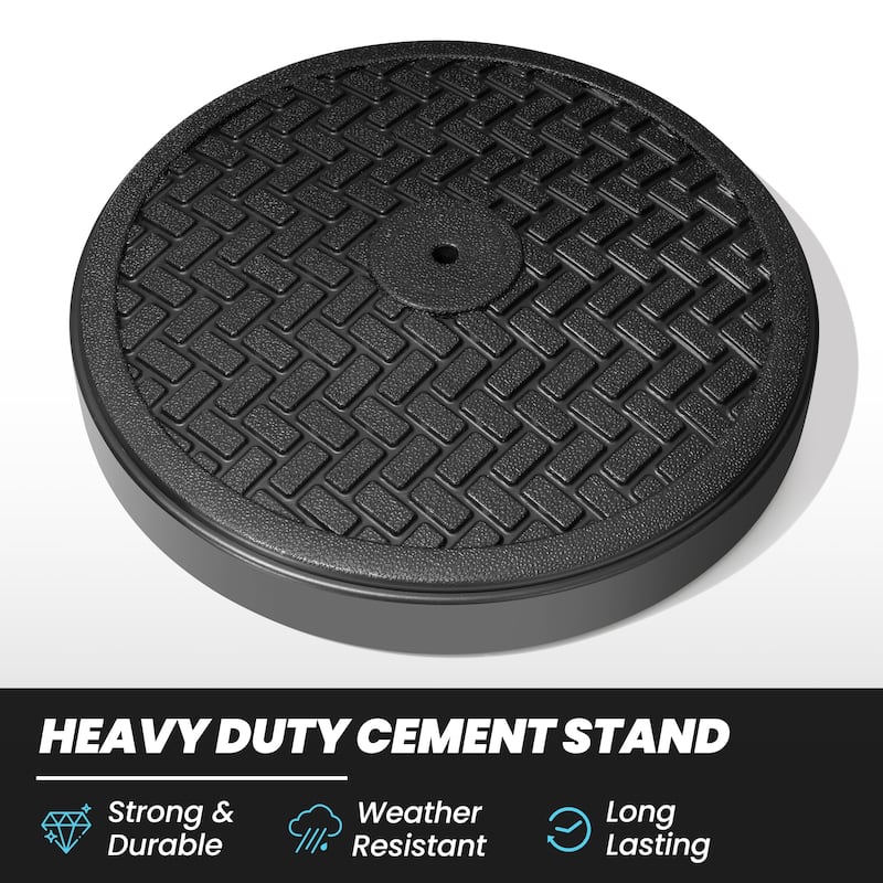 29/45 lbs Outdoor Concrete Cement Filled Round Umbrella Base Holder for Straight Pole Market Umbrella