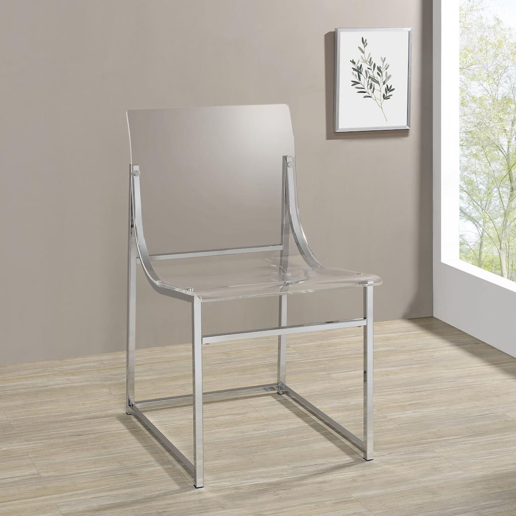 Tayla Clear and Chrome Acrylic Side Chairs (Set of 2)