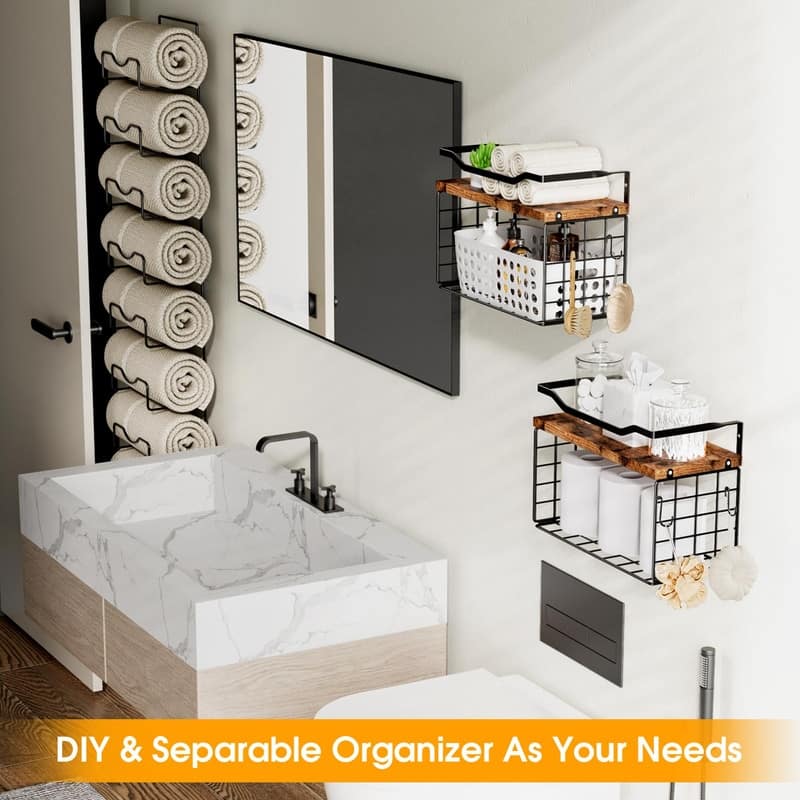 Towel Racks for Bathroom - 5.5"D x 8"W x 22"H