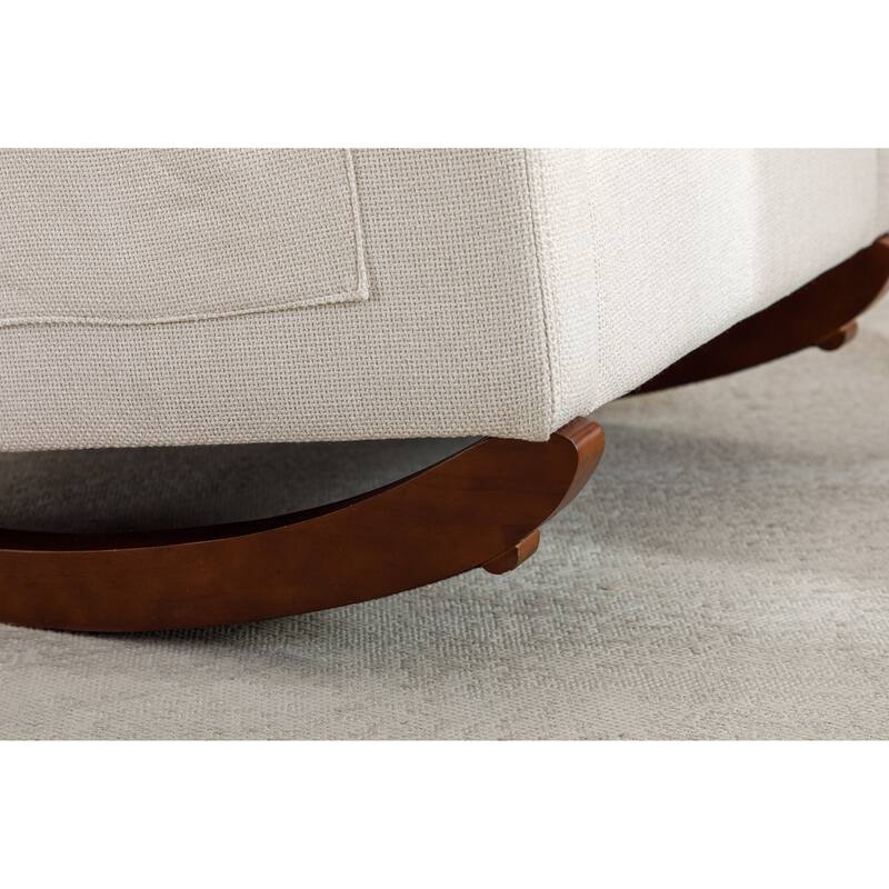 High Back Rocking Chair,Comfortable Rocker Fabric Padded Seat,High Back Armchair