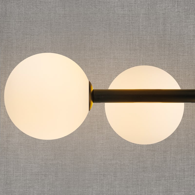 5-Light Dimmable Semi Flush Mount Ceiling Light with Globe Opal Shade - W26.38"