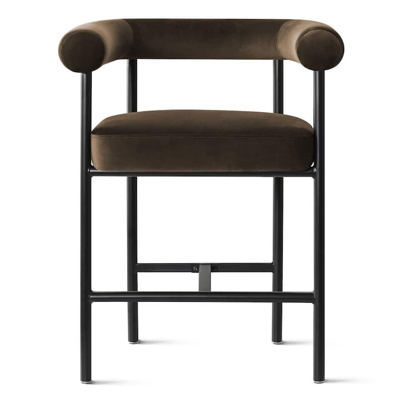 24" Seat Height Velvet Counter Stools (Set Of 2)