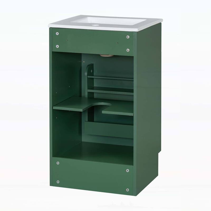 Freestanding Vanity Set with Door Shelf and Adjustable Shelf