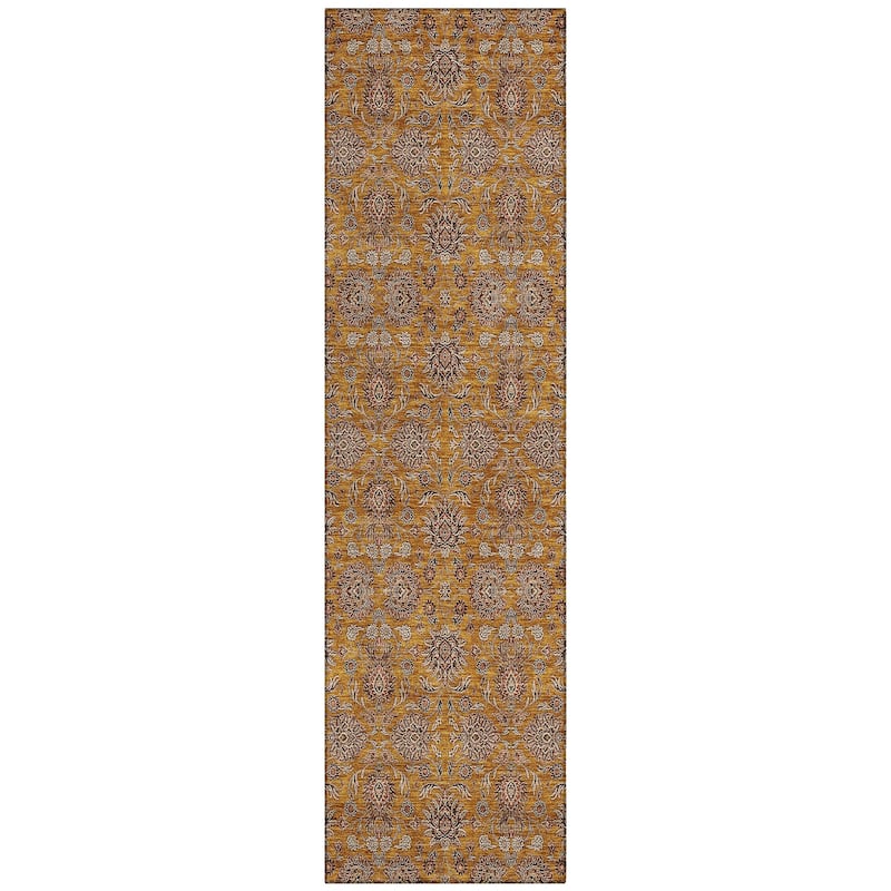 Machine Washable Indoor/ Outdoor Chantille Traditional Floral Rug