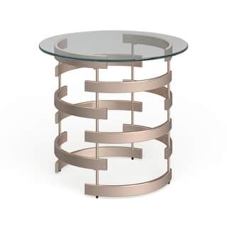 SEI Furniture Grant Champagne Metal Side Table