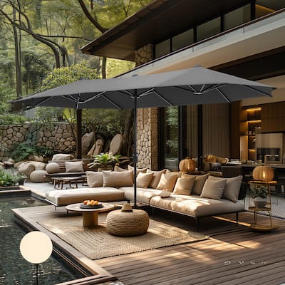 MAISON ARTS 13ft Double -Sided Patio Umbrella Extra Large with Crank