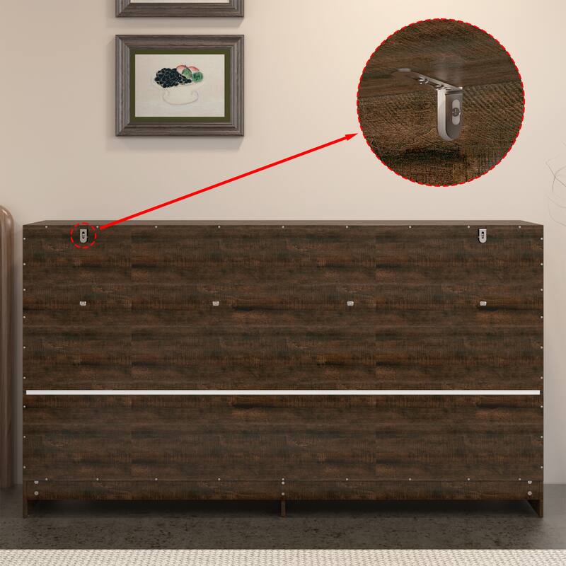 Elegant Wood - grain Nine - drawer Dresser: Spacious Storage, Modern Design & Quality Details