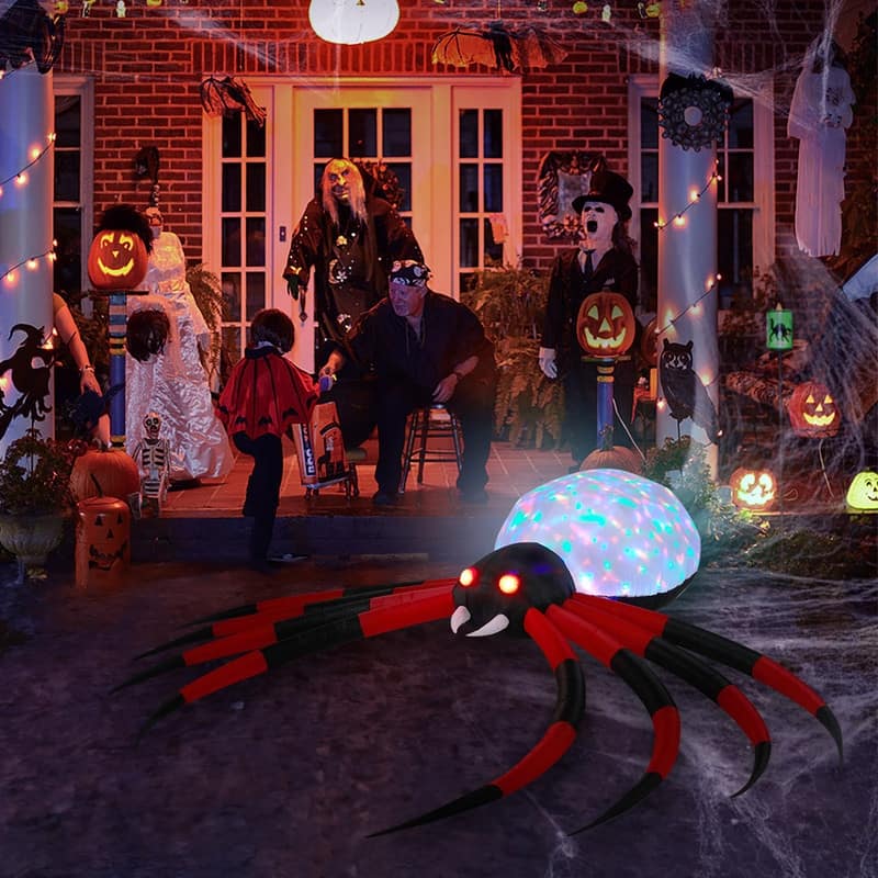 11.8 FT Halloween Inflatable Spider Outdoor Decorations - Black