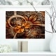 preview thumbnail 10 of 14, Designart "Dark Orange Fractal Flower" Abstract Canvas Art Print 20 in. wide x 12 in. high