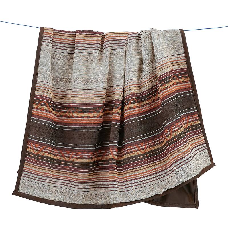 Paseo Road Estes Striped Rustic Western Chenille Jacquard Throw Blanket, 50"x60"