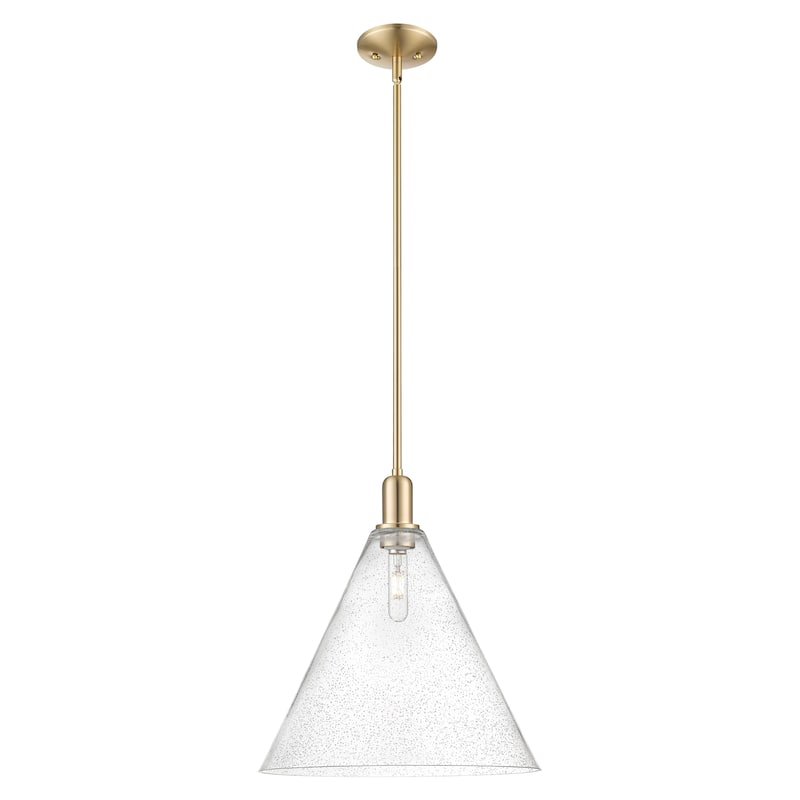 Innovations Lighting Endless Possibilities Arcadia - Berkshire Glass - 1 Light 16" Stem Hung Mini Pendant - Champagne Bronze/Seedy