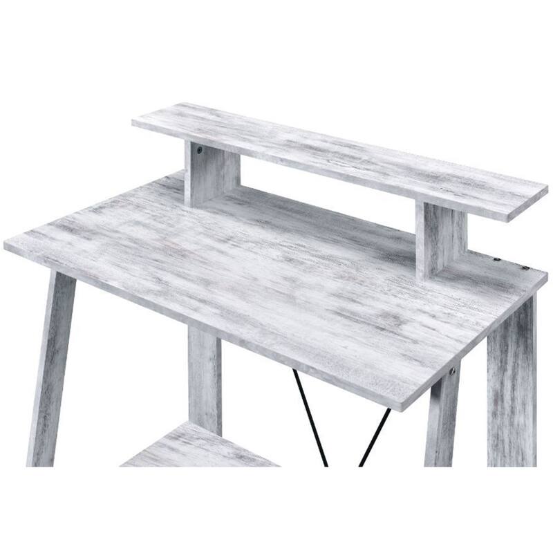 Wooden Writing Desk with with Top and Bottom Shelves