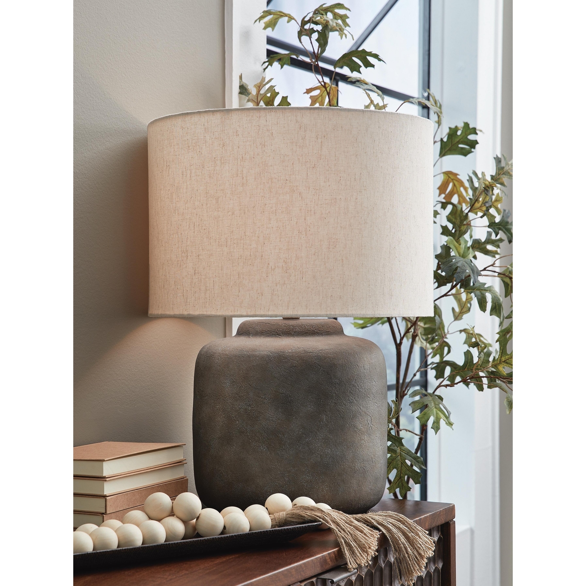 Signature Design by Ashley Zandophen Antique Gray Table Lamp - 18
