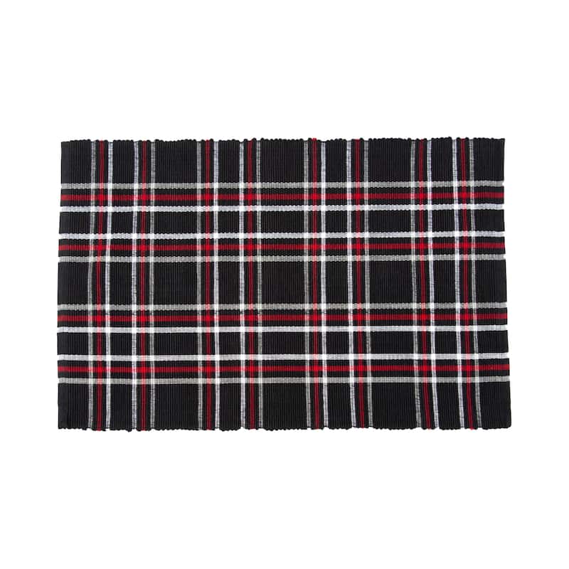 Poinsettia Plaid Woven Placemat Set of 6 - Set of 6