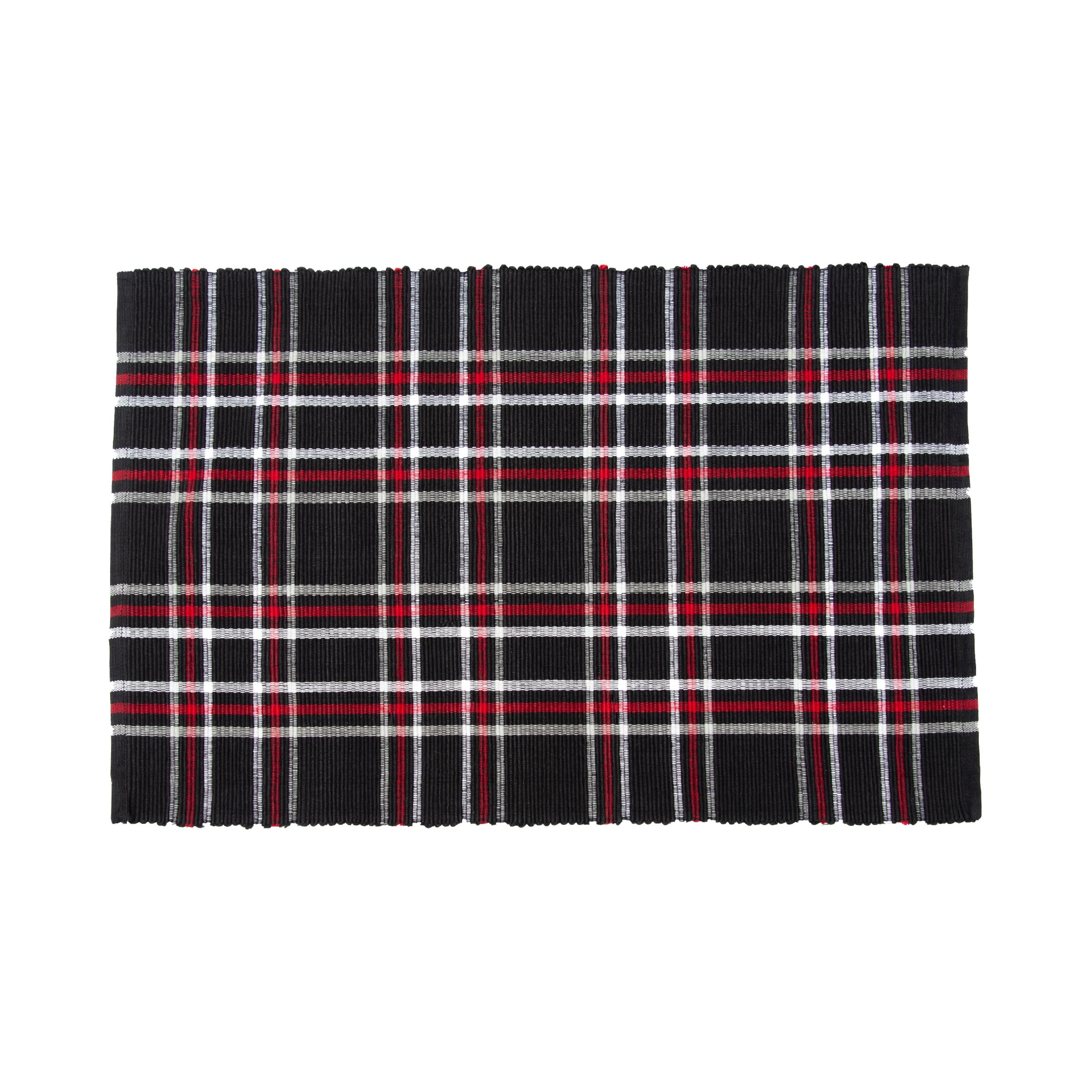 Poinsettia Plaid Woven Placemat Set of 6 - Set of 6
