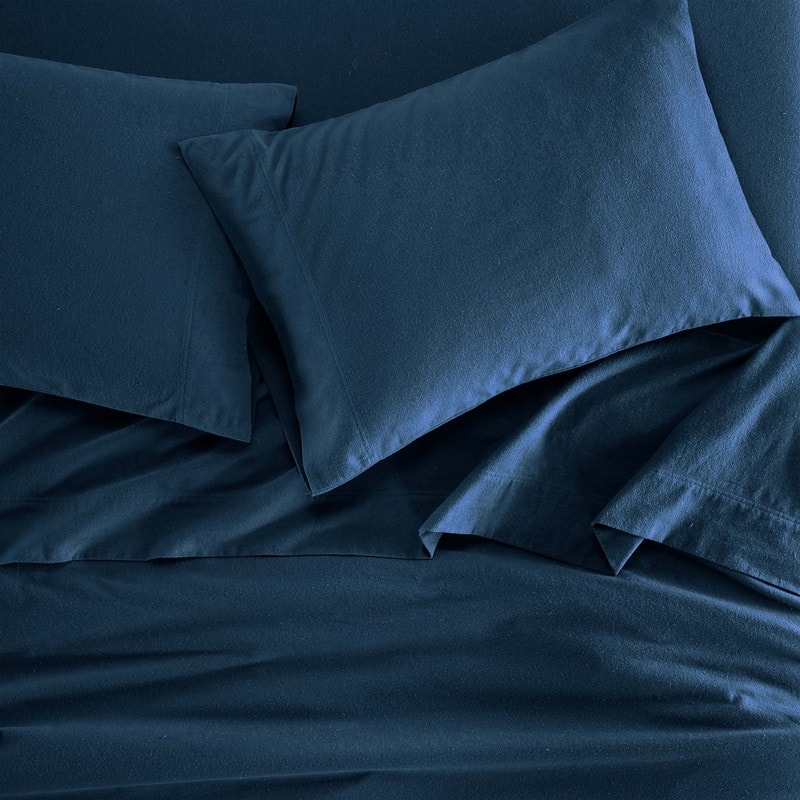 Superior Solid Flannel Cotton Fuzzy Deep Pocket Sheet Set