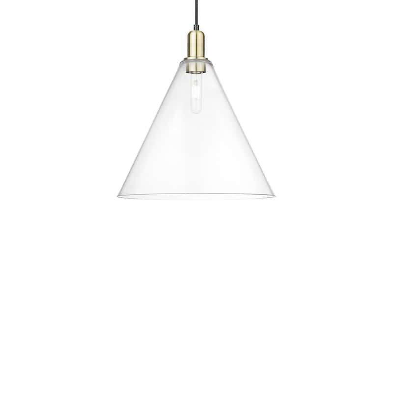 Innovations Lighting 716-1P-18-16 Berkshire Glass Pendant Berkshire - Black Antique Brass / Clear