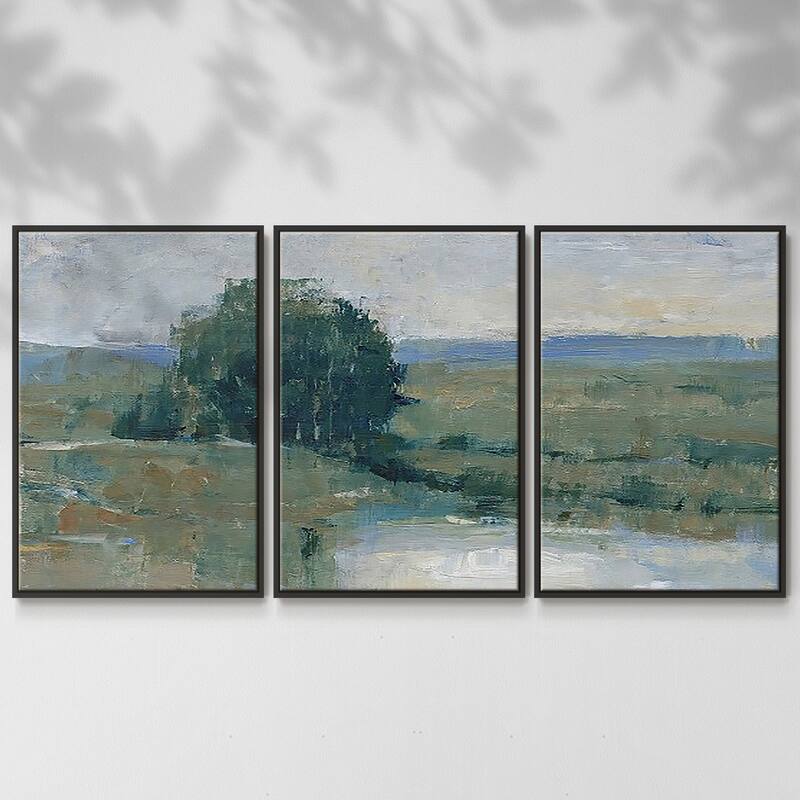 Riverbank Impression I - Multi Piece Framed Canvas