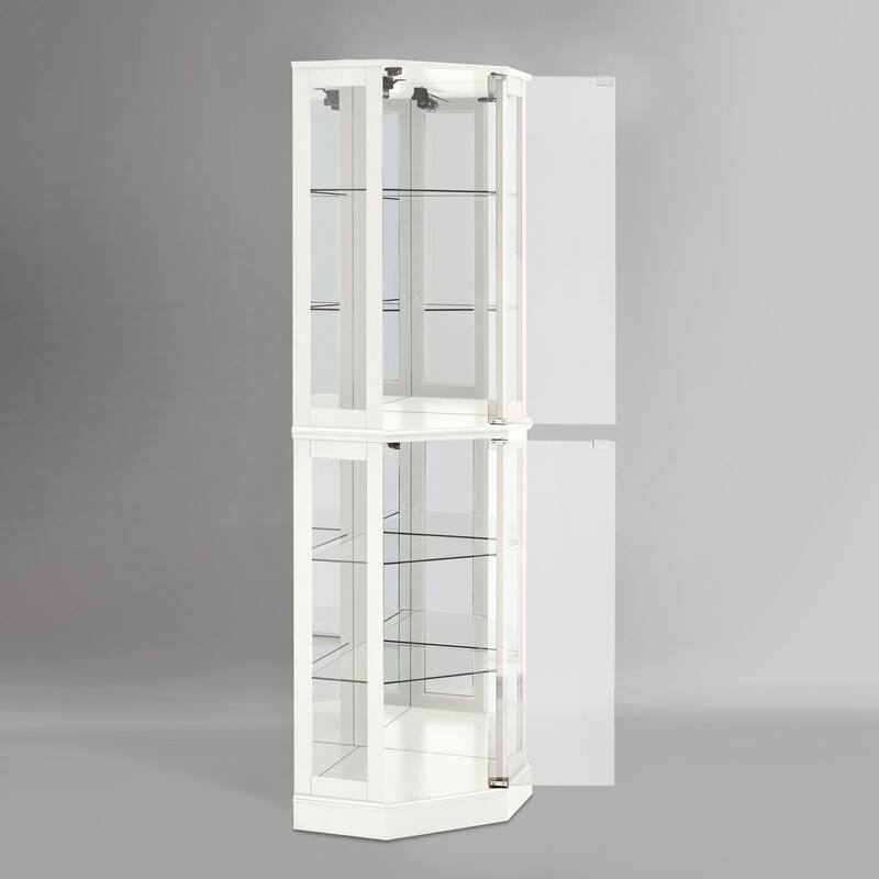 26 in. Width Display Cabinet Lighted Corner China Cabinet