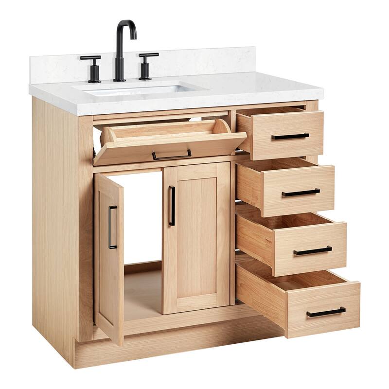 Ariel T036SLCQRVO Hepburn 36" Free Standing Single Basin Vanity Set