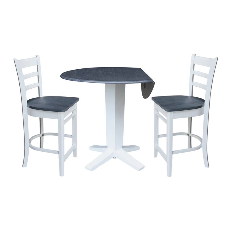 42" Round Drop Leaf Table with Stools