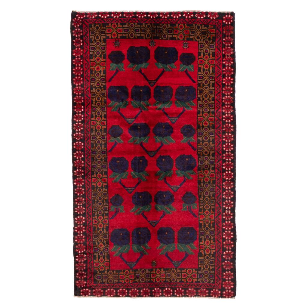 ECARPETGALLERY Hand-knotted Teimani Red Wool Rug - 3'5 x 6'1