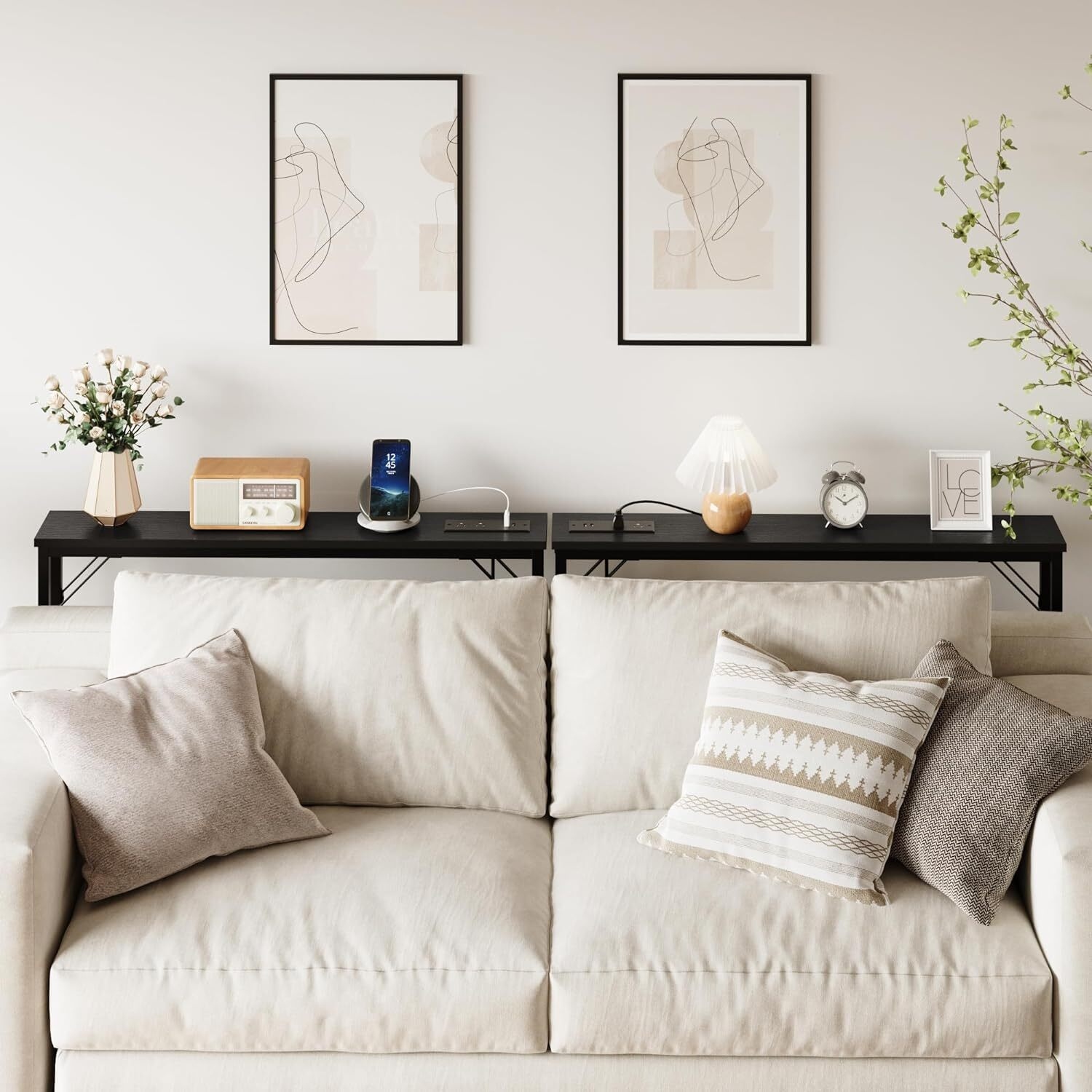 Slim table for behind couch sale
