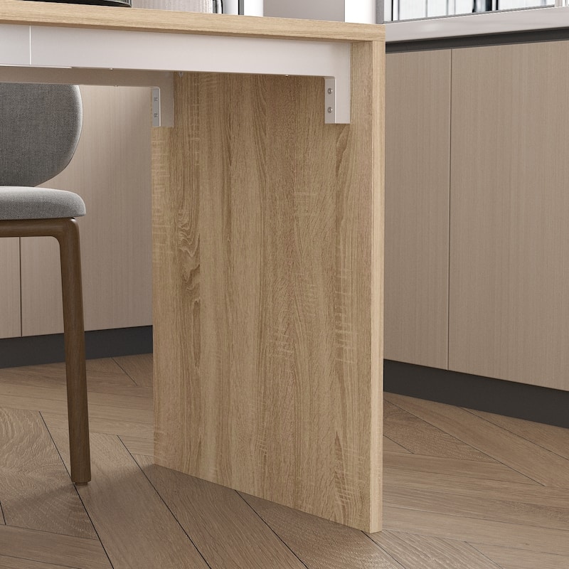 Kitchen Island - Versatile 94.5" Table with Drawers and Shelves Table