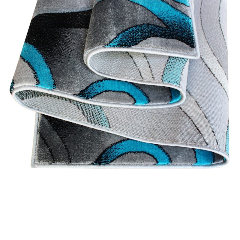 Modern Spiral Patterned Olefin Indoor Area Rug