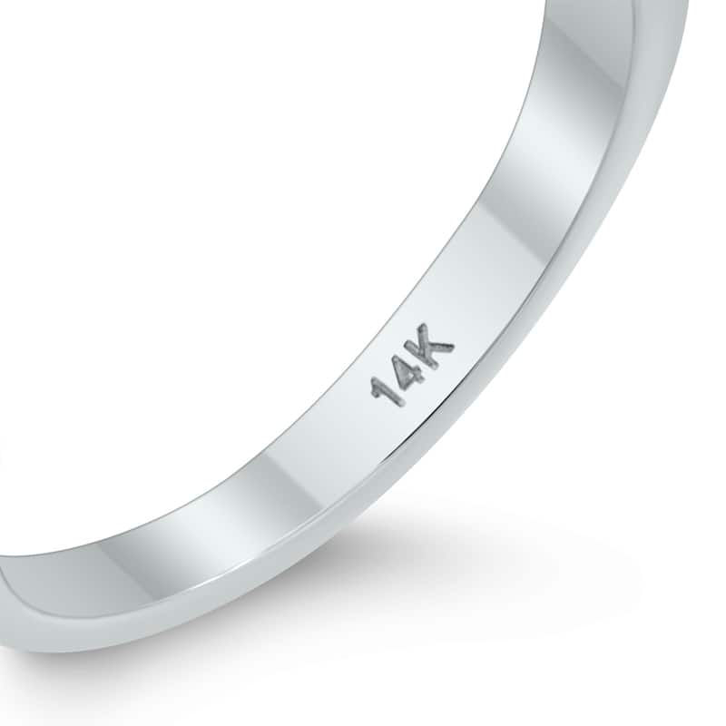 1.5MM European Contour Wedding Band in 14K White Gold
