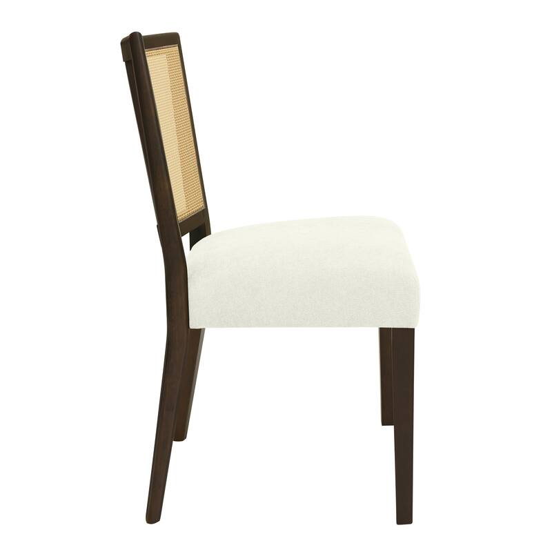 Christopher Knight Home - Oliver Mid-Century Rattan Back Upholstered Dining Chair Set of 2