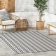 preview thumbnail 30 of 38, Home Conservatory Ticking Stripe Handwoven Indoor/Outdoor Area Rug 4' x 6' - Grey - Rectangle