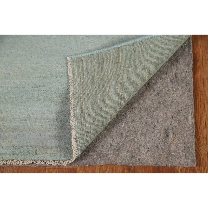 Blue Gabbeh Modern Rug Hand-Knotted Wool Carpet - 2'7" x 4'1"