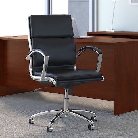 Salinas Mid Back Leather Executive Office Chair by Bush Furniture