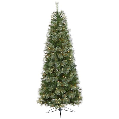 6.5ft. Cashmere Slim Artificial Christmas Tree with 350 Warm White Lights and 660 Branches - Stylish Festive X-Mas Glow