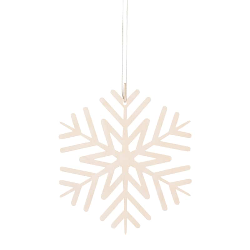 Cut-Out Snowflake Wooden Christmas Ornaments - 5" - Set of 8