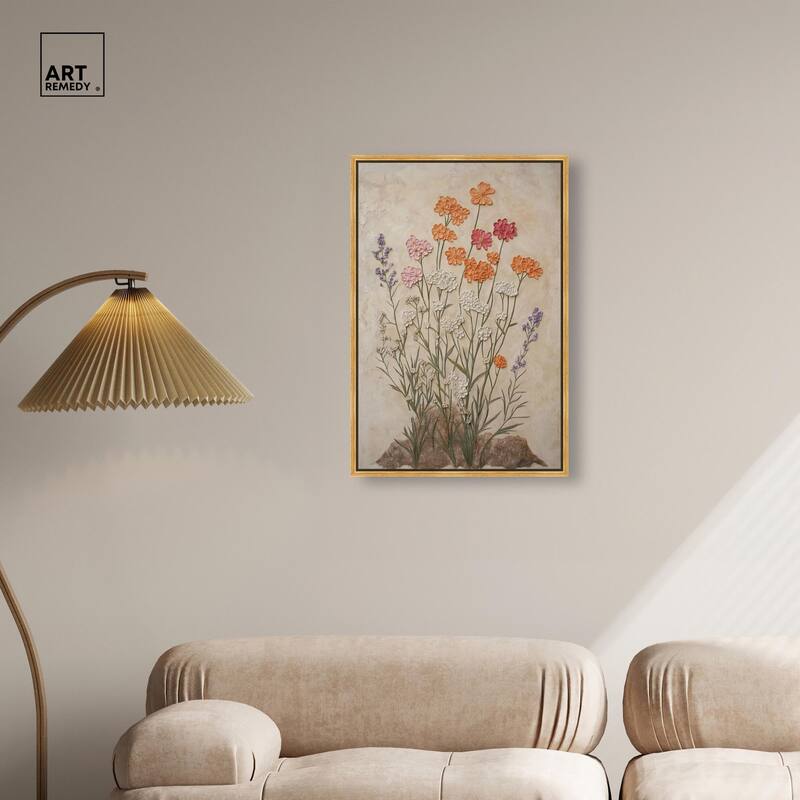 Sculpted Flora Frieze II Canvas by Art Remedy