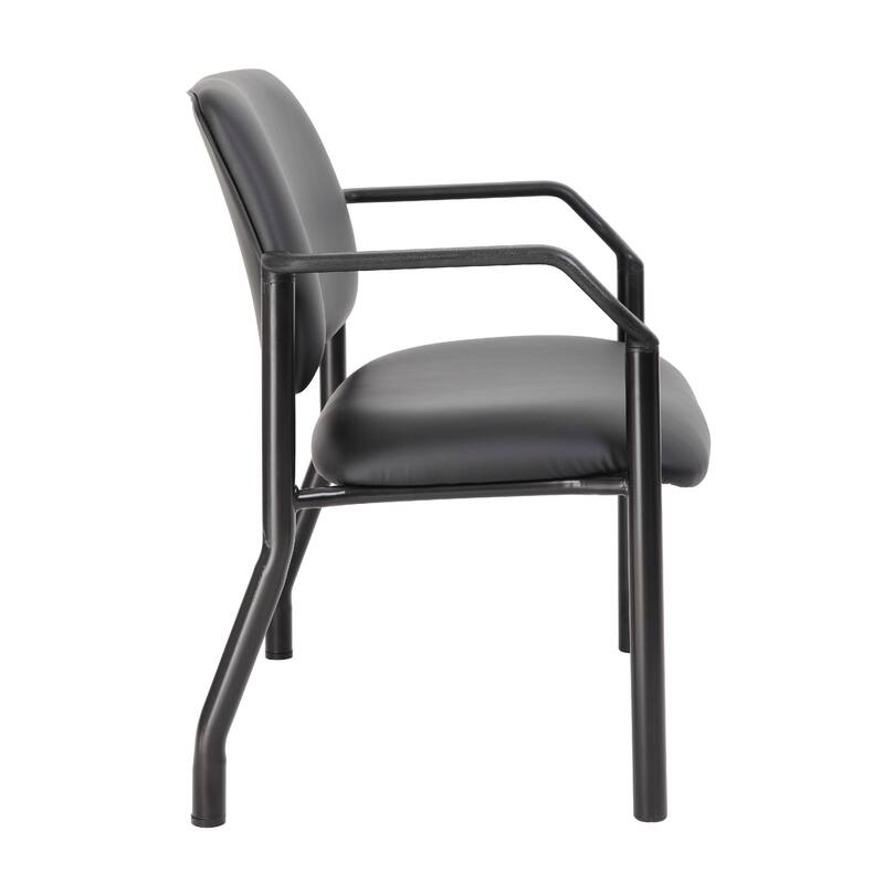 Theo XL Wide Guest Chair, 500 lbs, Black Antimicrobial Vinyl