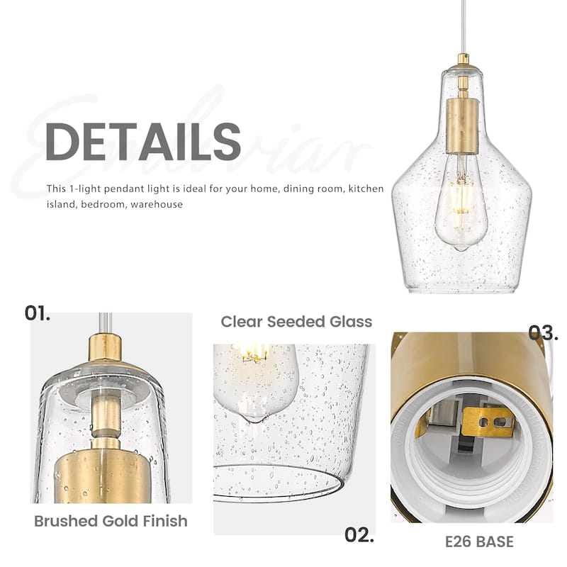 1-Light Adjustable Kitchen Pendant Light