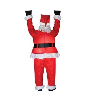 78" Red and White Inflatable Hanging Santa Outdoor Christmas Decor
