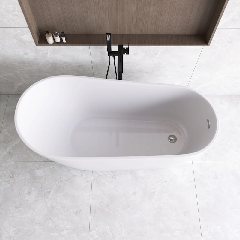 Acrylic Single Slipper Freestanding Soaking Bathtub with Drain