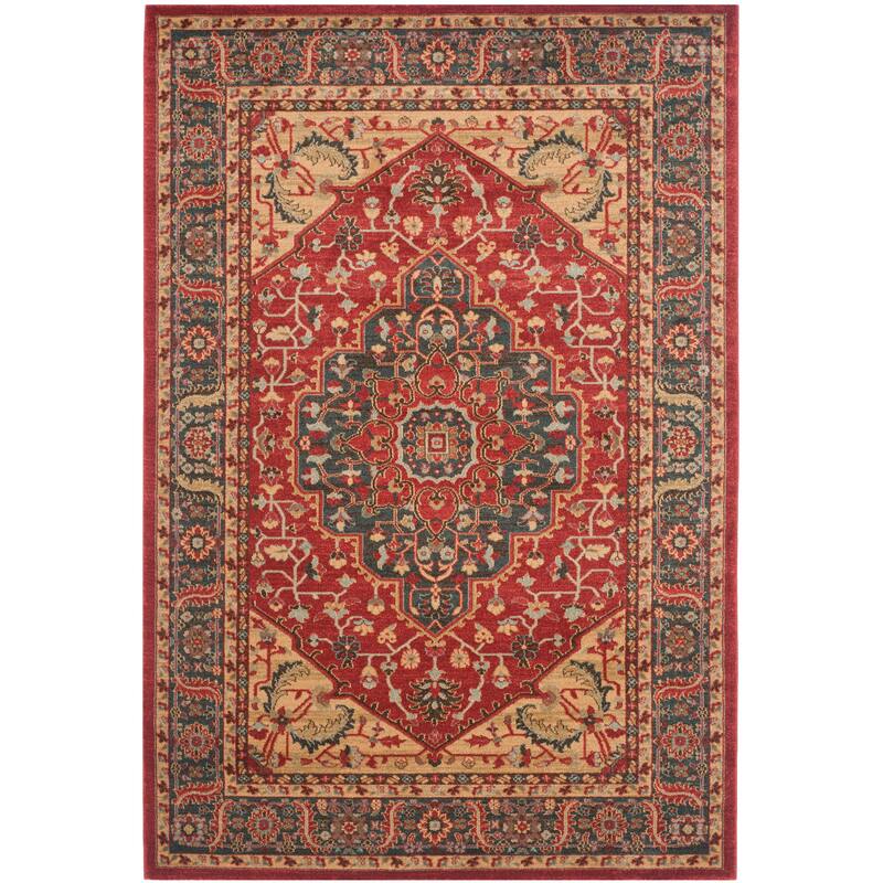 SAFAVIEH Mahal Elois Traditional Oriental Rug - 5'1" x 7'7" - Navy/Red