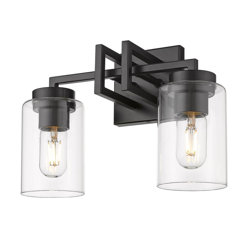 Tribeca 2 Light Bath Vanity - Matte Black with Matte Black