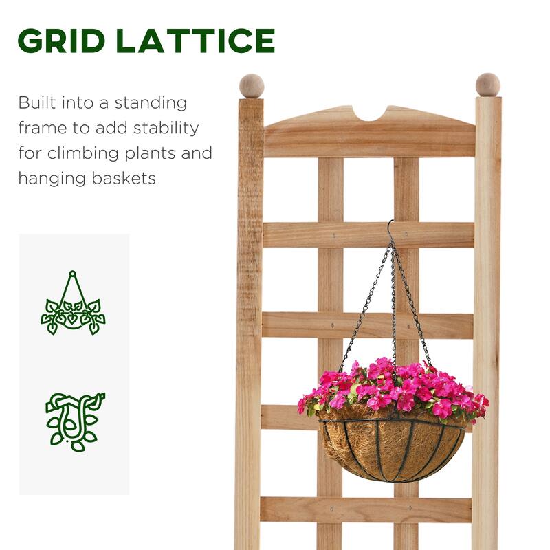 Outsunny Wooden Raised Garden Bed with Trellis