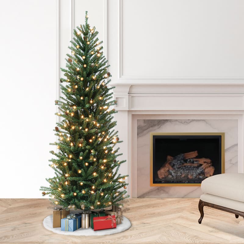 Puleo International Pre-Lit 6' Fir Artificial Christmas Tree - Green