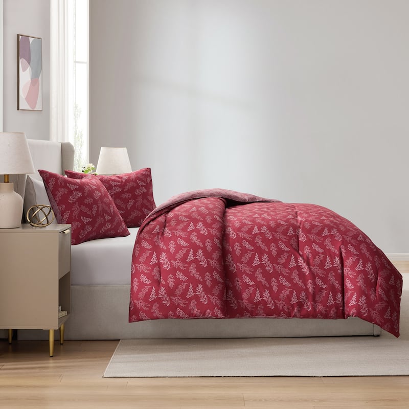 Empyrean 3PC Reversible Botanical Printed Comforter Bedding Set