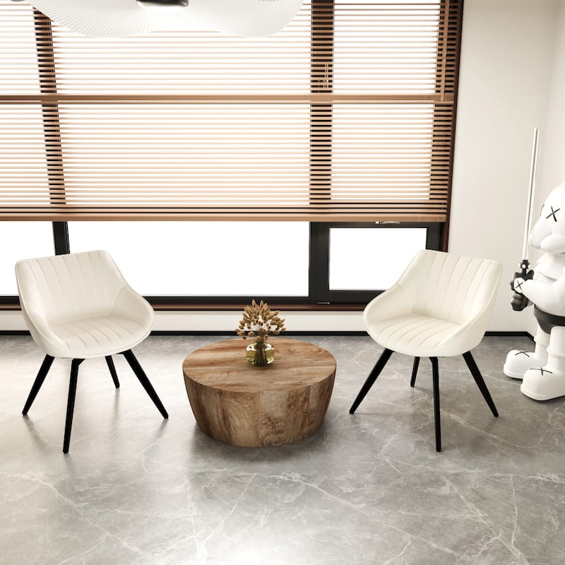 MDF 3-Piece Table and Chair Set with Cushioned Seats - Chair size: 25.47” L x 25.2” W x 31.1” H - White