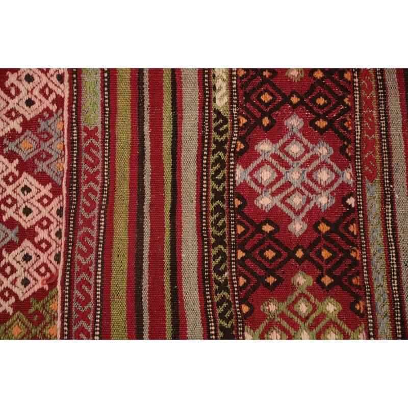Hand Woven Oriental 100% Wool Carpet Southwestern Tribal Multi-Colored Kilim Area Rug - 7' 0'' X 4' 7''